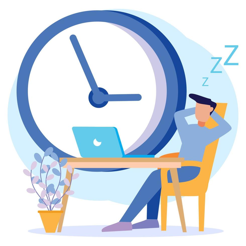 Illustration vector graphic cartoon character of wasting time