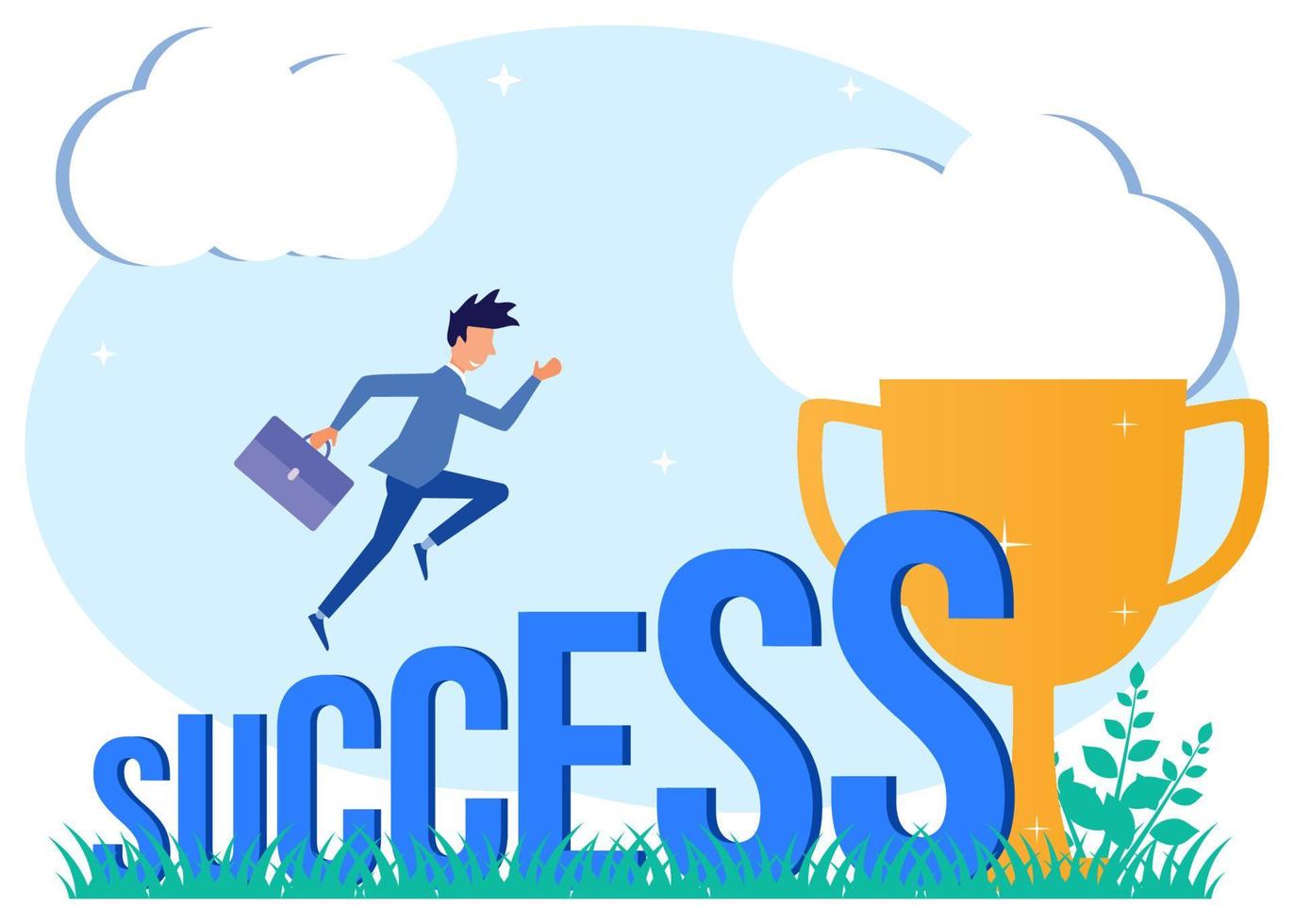 Illustration vector graphic cartoon character of success