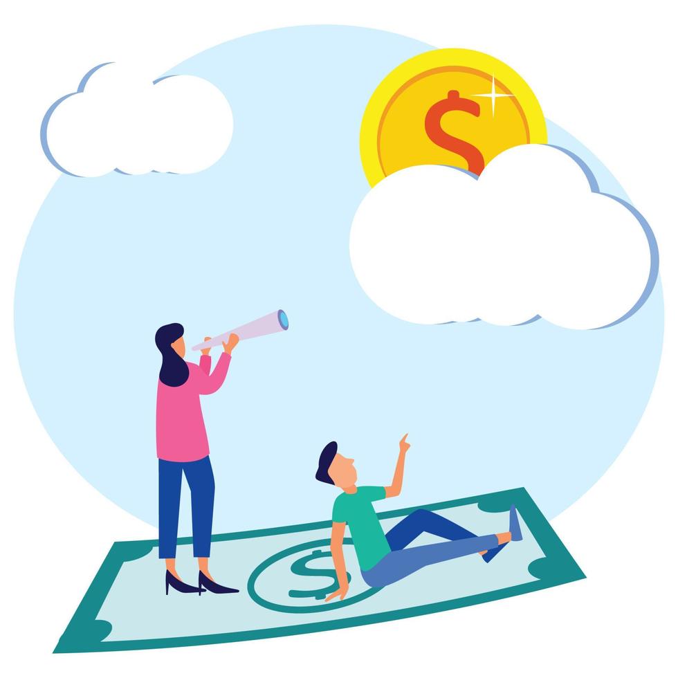 Illustration vector graphic cartoon character of future business plans