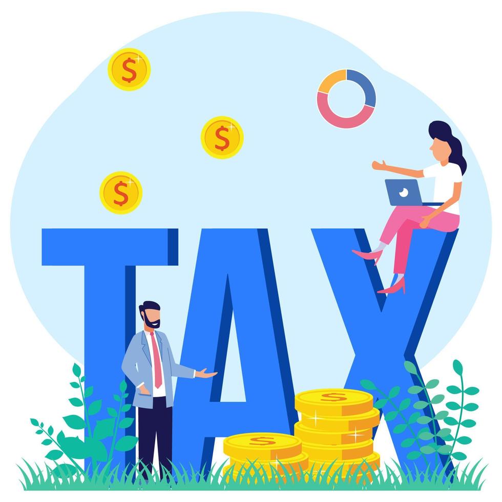 ilustración vectorial personaje de dibujos animados gráficos de pagar impuestos vector