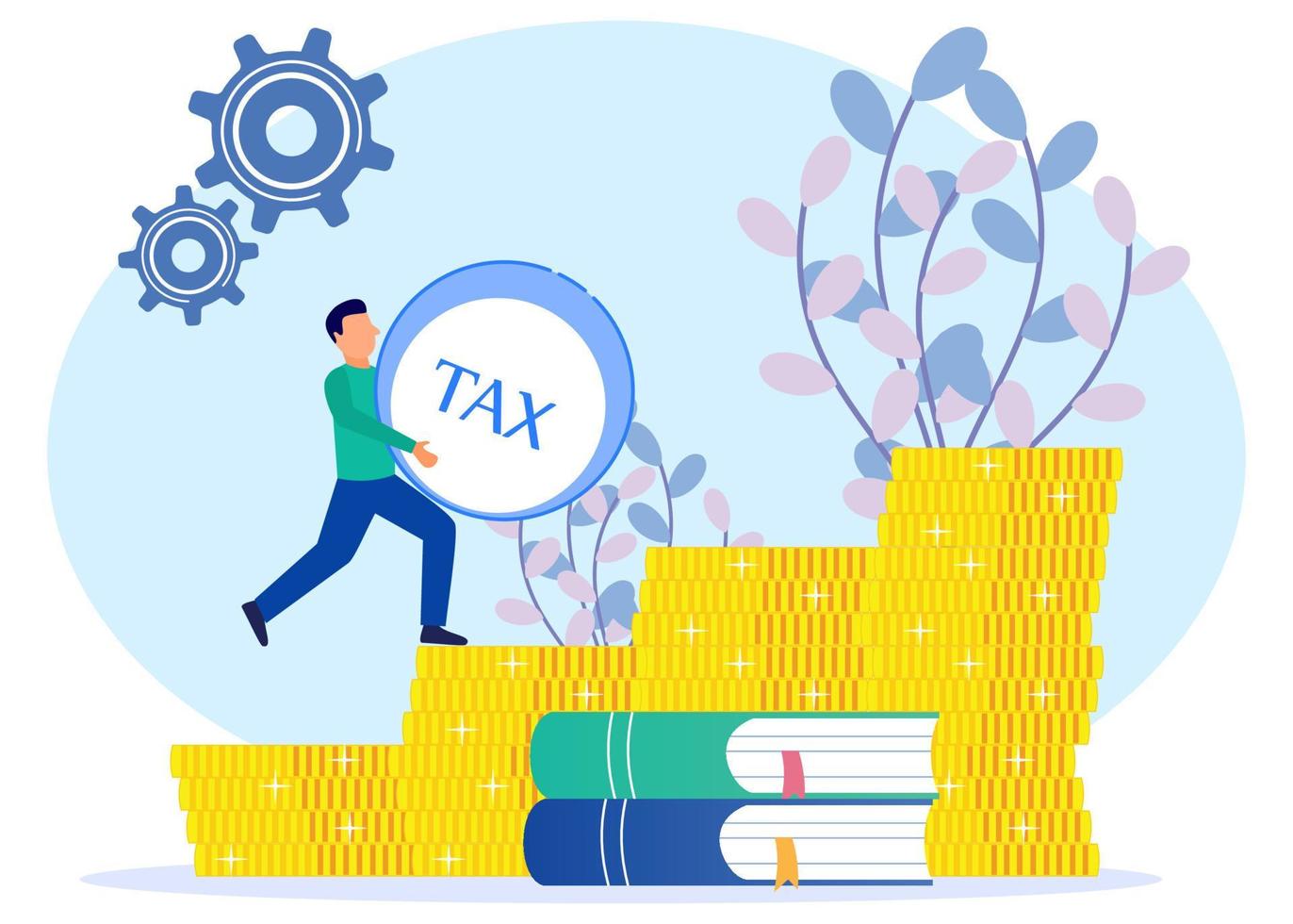 Illustration vector graphic cartoon character of pay taxes