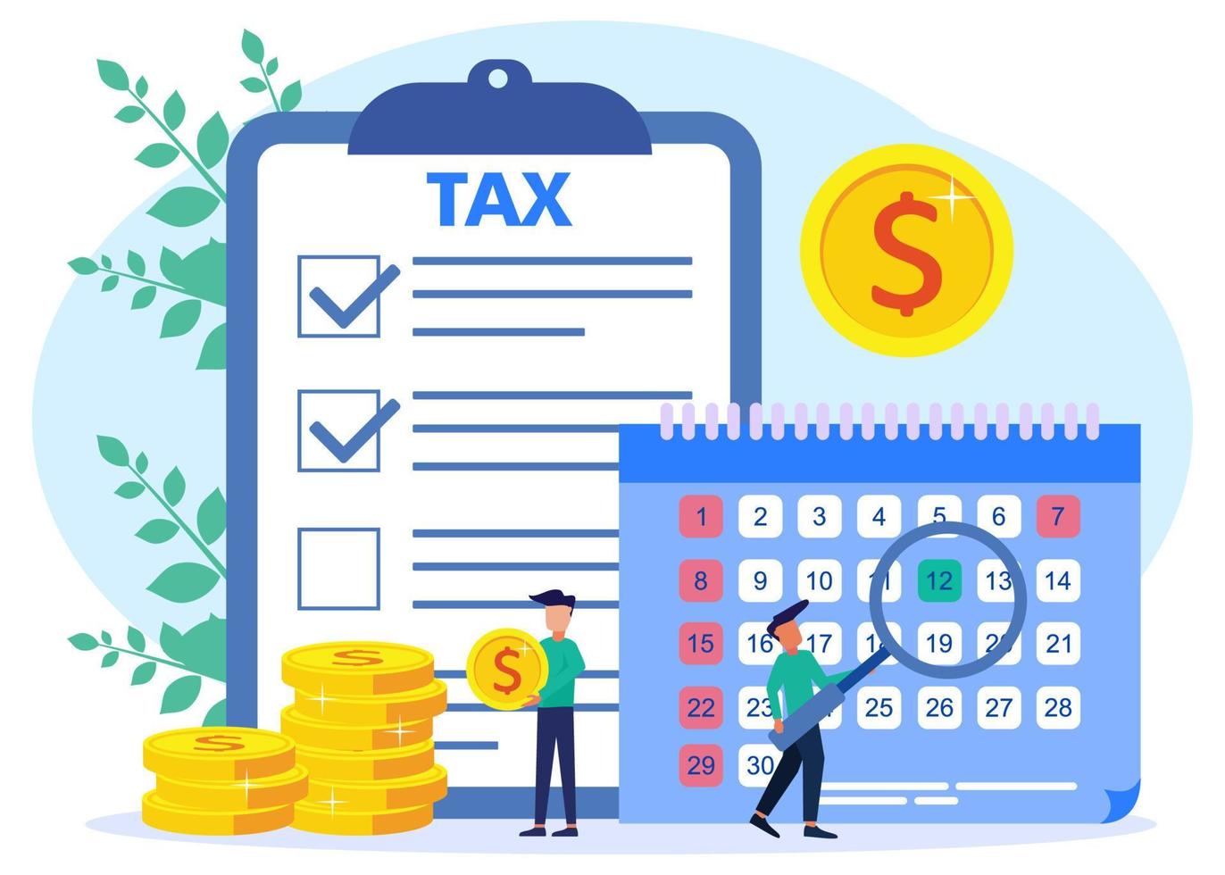 Illustration vector graphic cartoon character of pay taxes