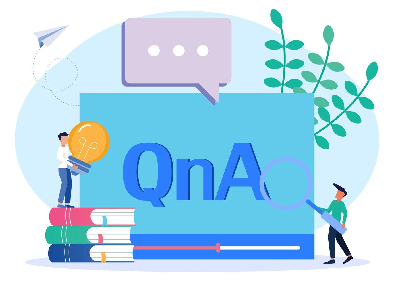 Illustration vector graphic cartoon character of question and answer
