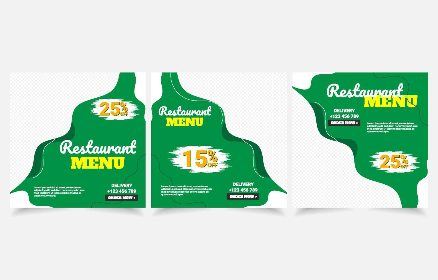 food restaurant set banner vegetable food template design vector