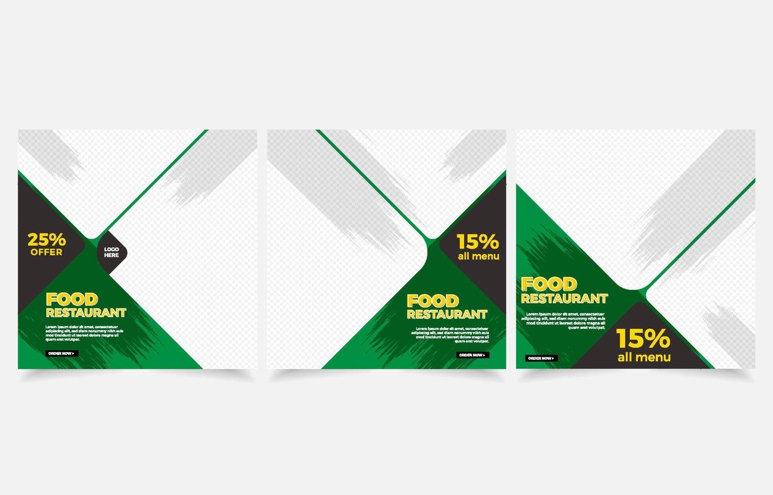 food restaurant set banner vegetable food template design vector