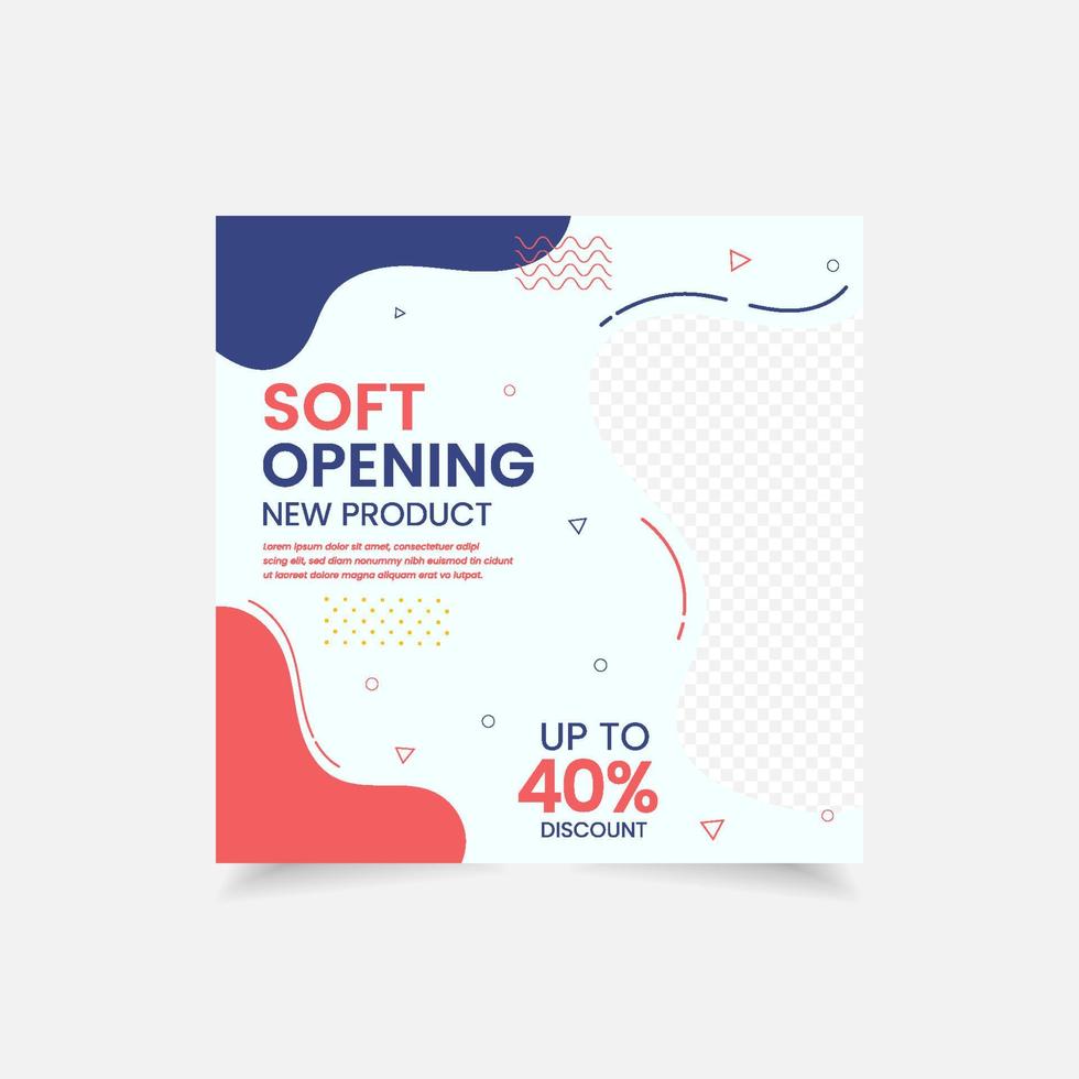 sale banner soft opening offer up to template banner social media promotion vector