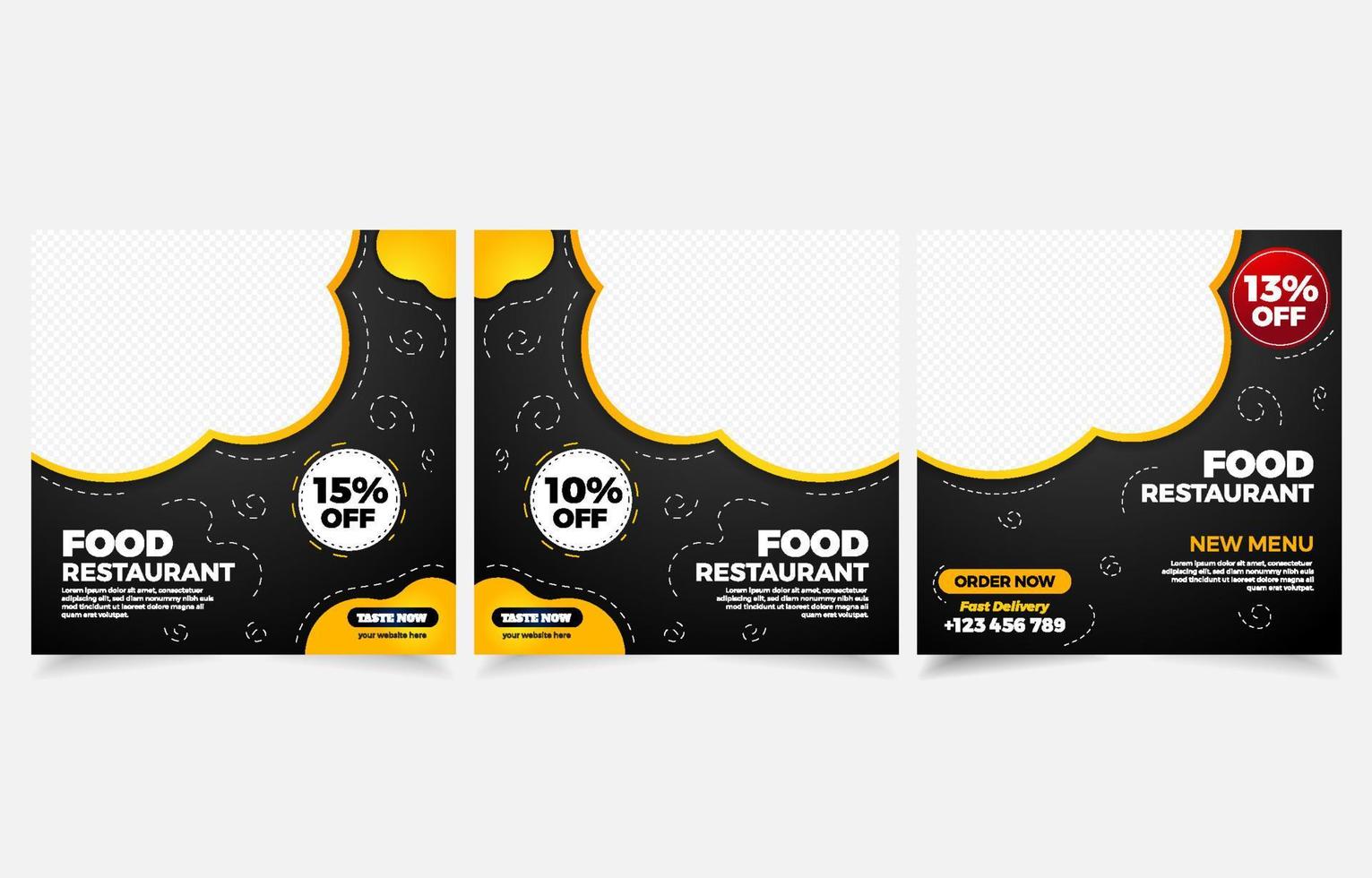 food restaurant set banner vegetable food template design vector
