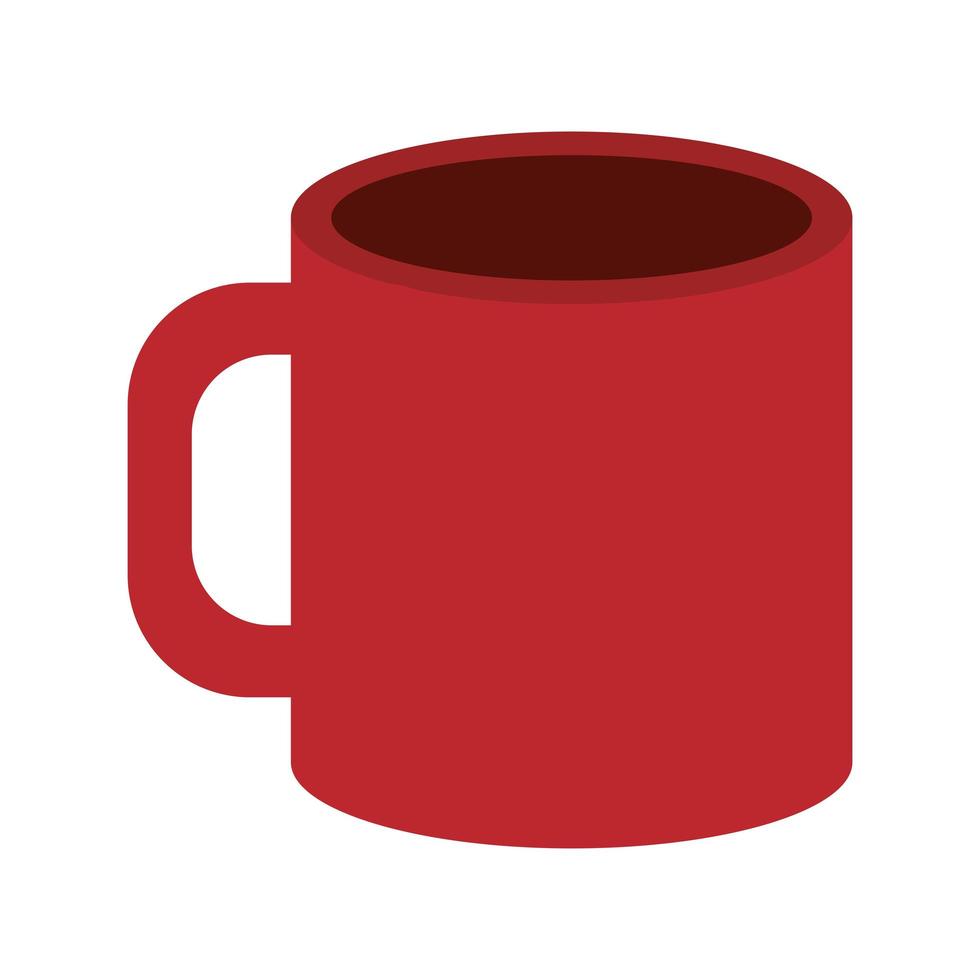 mug red ceramic on white background vector