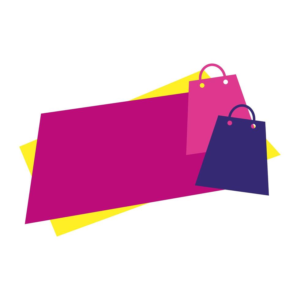 bags shopping with label on white background vector