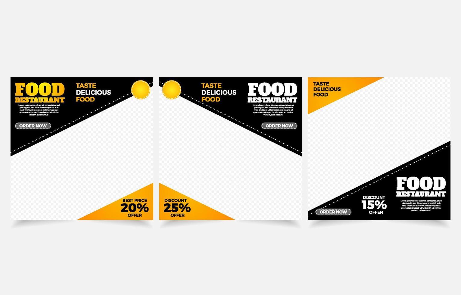 food restaurant set banner vegetable food template design vector