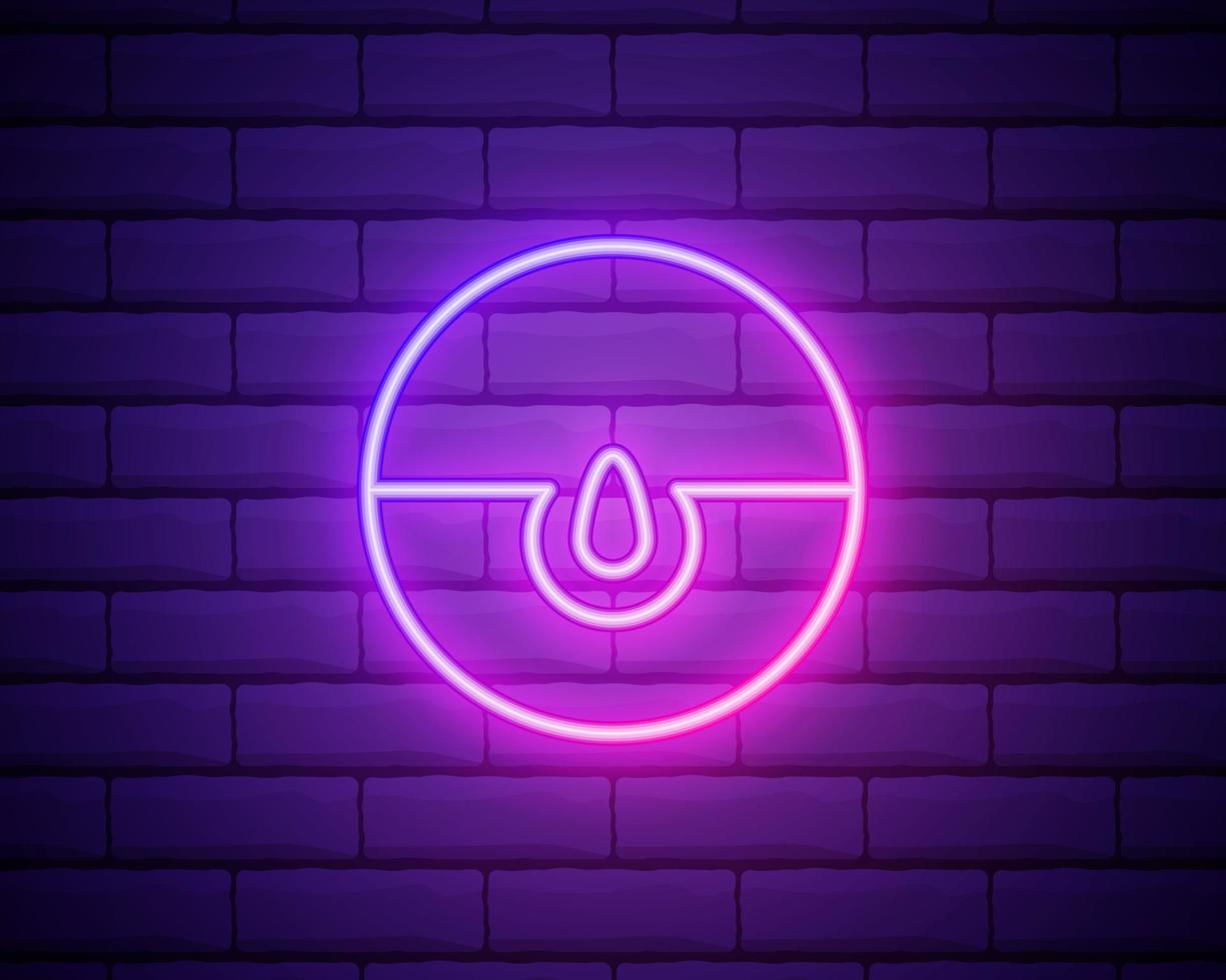 appearance of acne neon light sign vector. Glowing bright icon appearance of acne sign. transparent symbol illustration isolated on brick wall vector