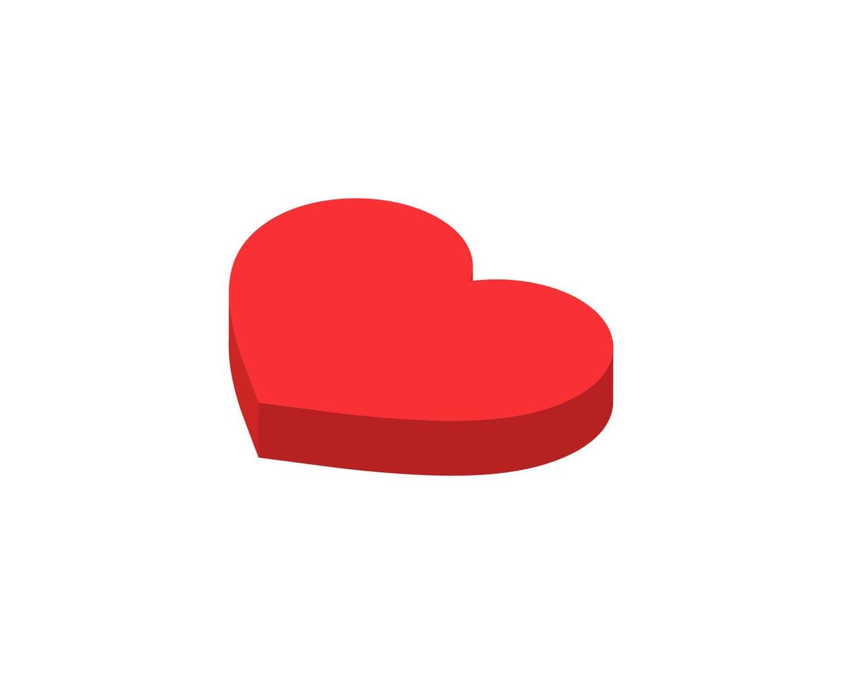 Love heart isometric icon concept. 3d concept. Vector illustration. Red isometric heart isolated on white