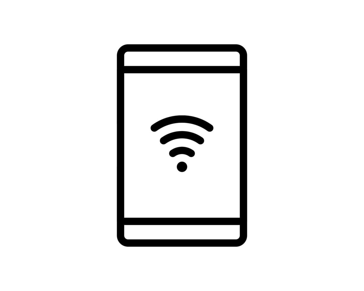 icono de línea wifi de teléfono, ilustración vectorial sobre fondo blanco. uso para ui y ux, sitio web o aplicación móvil. vector