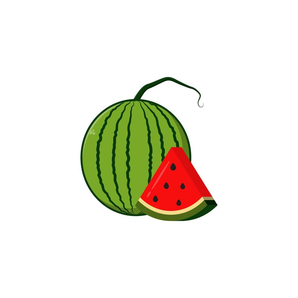 plantillas de diseño de vector de icono de fruta de sandía sobre fondo blanco