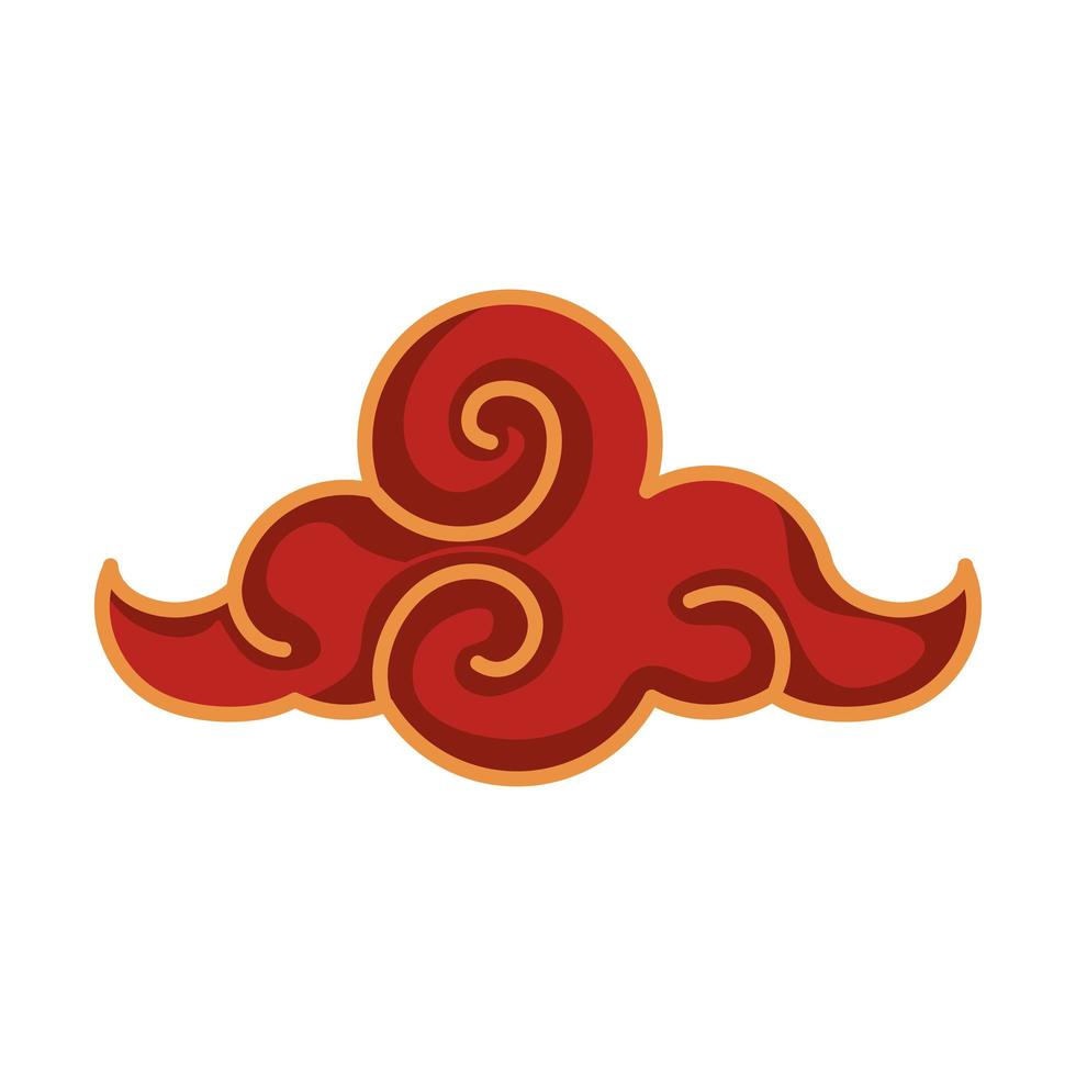 chinese red cloud vector