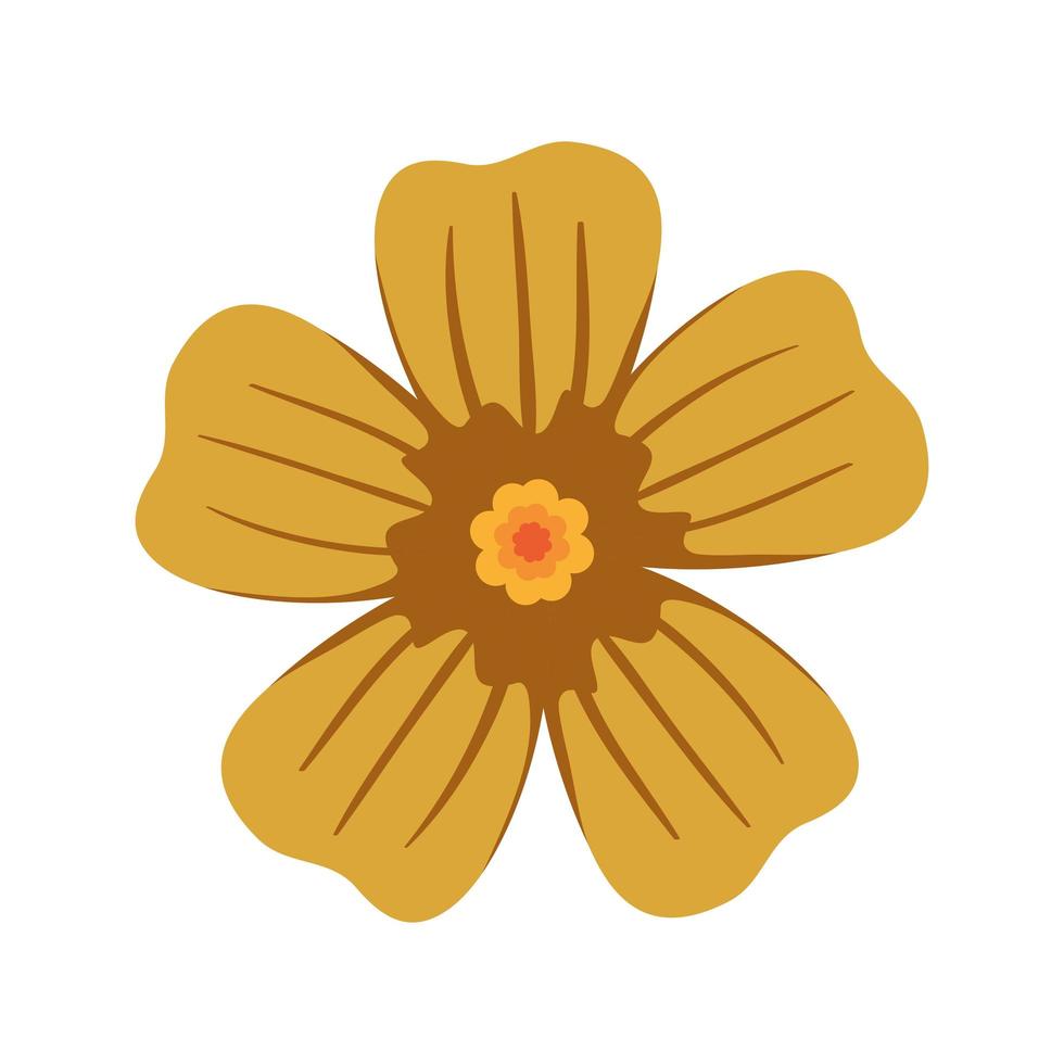 yellow flower decoration vector