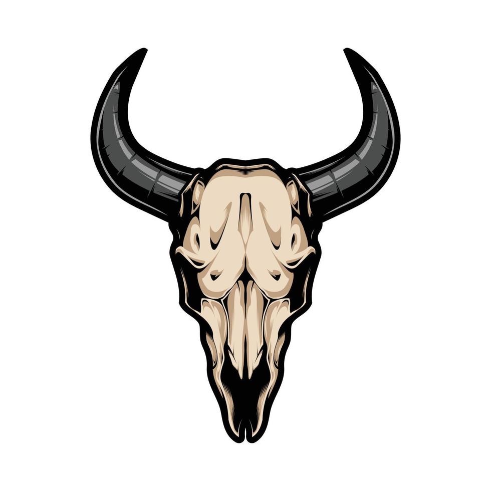 The Horned Bull Skull Vector Artwork