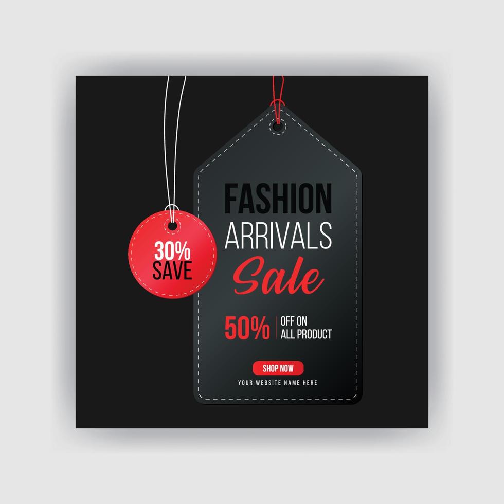 Fashion sale social media cover banner post template design vector