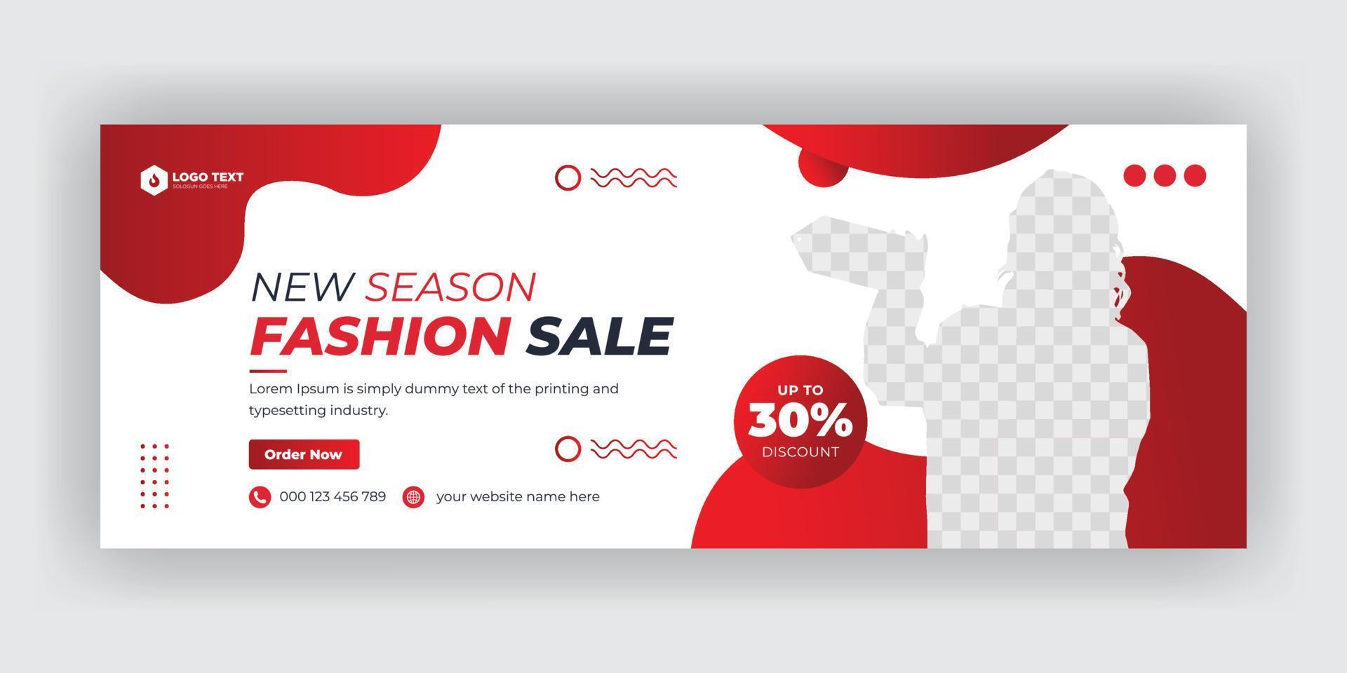 Fashion sale social media cover banner template vector