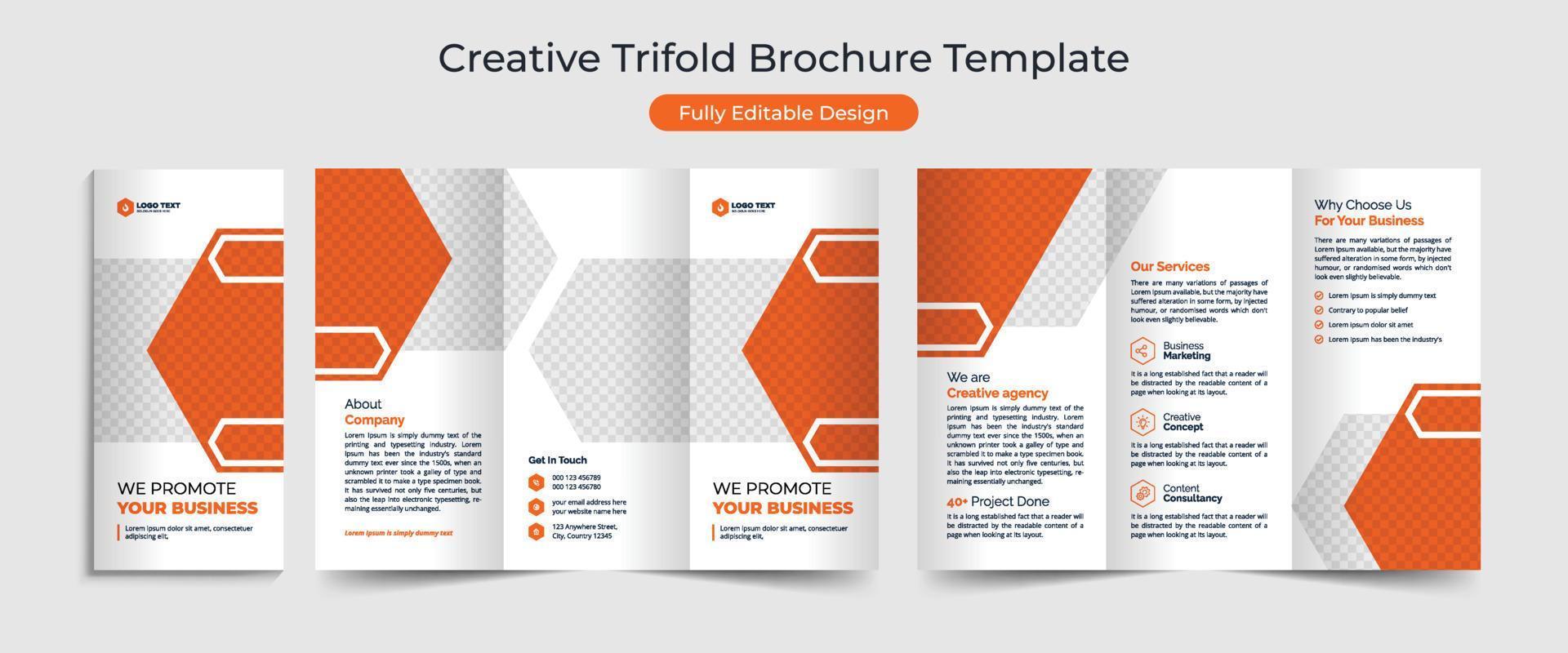 Creative Corporate Business Trifold Brochure Template Design vector