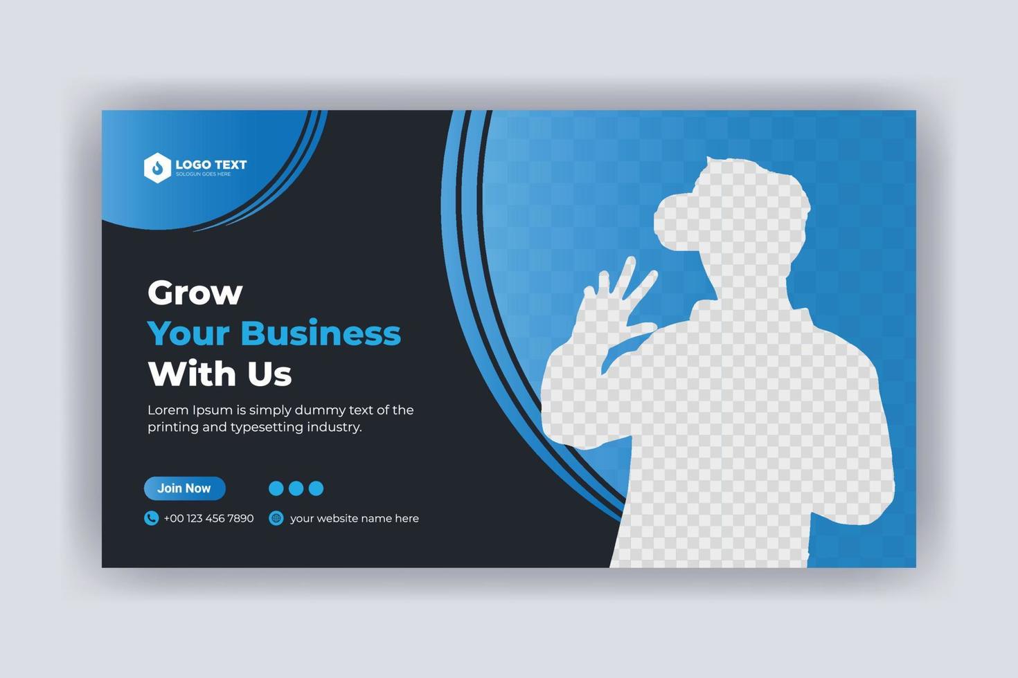 Creative corporate social media cover, web banner, and video thumbnail template vector