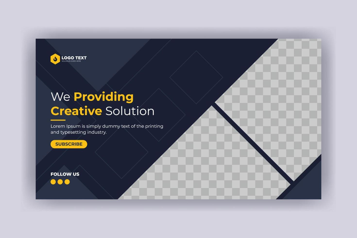 Creative corporate social media cover, web banner, and video thumbnail template vector