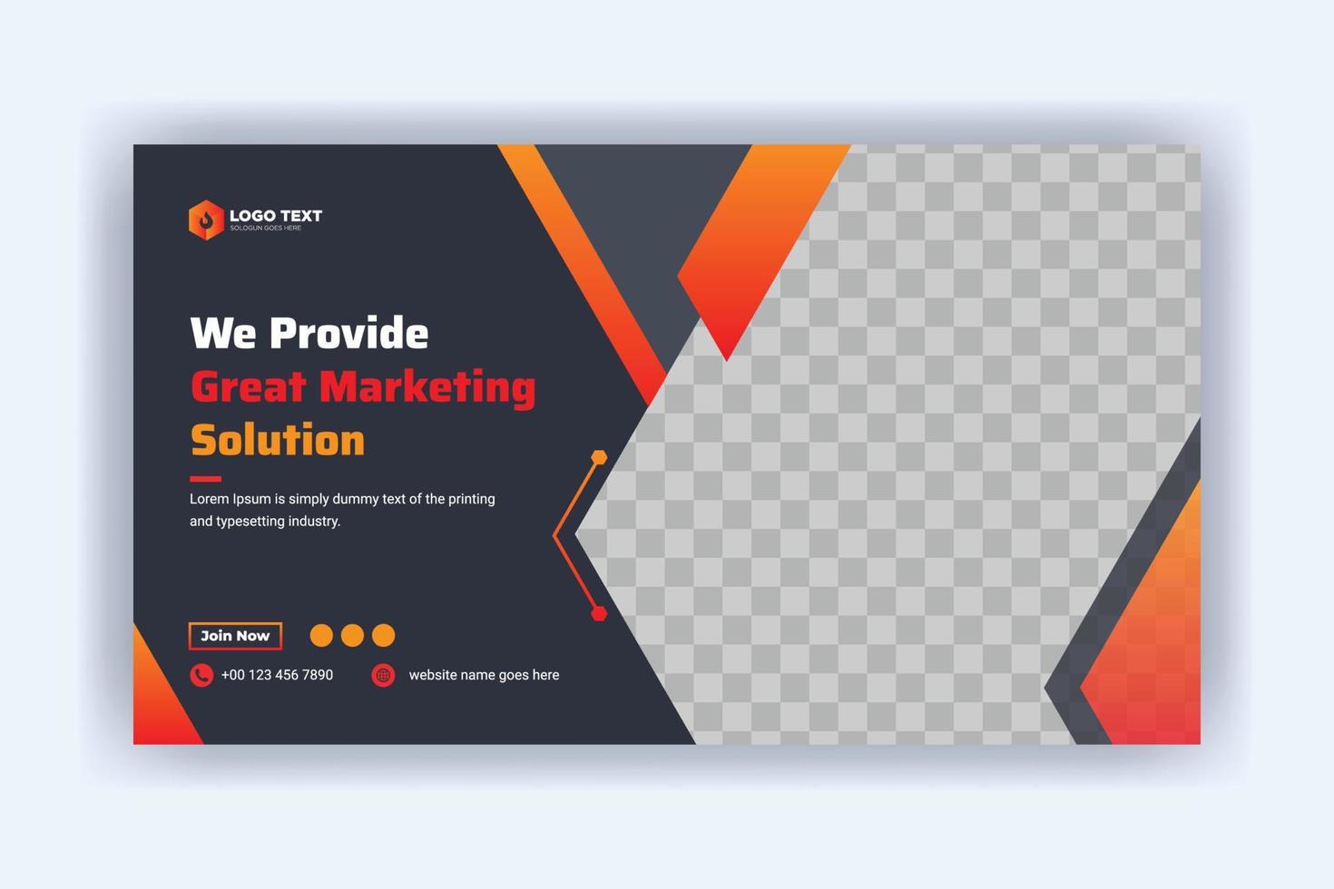 Creative corporate social media cover, web banner, and video thumbnail template vector