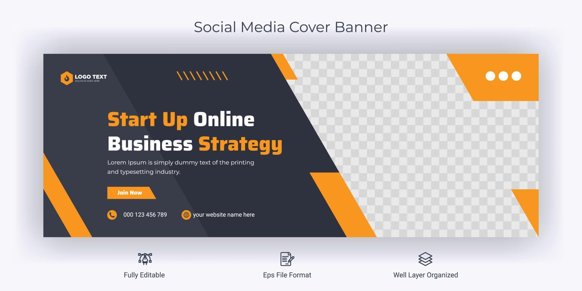 Creative corporate business marketing social media cover banner post template vector