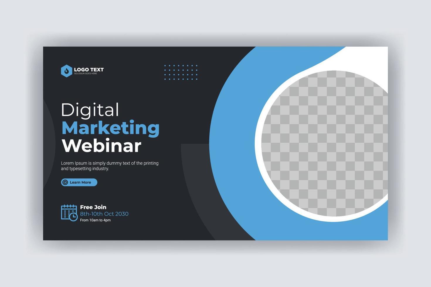 Creative Business marketing webinar social media cover, web banner, and video thumbnail template vector