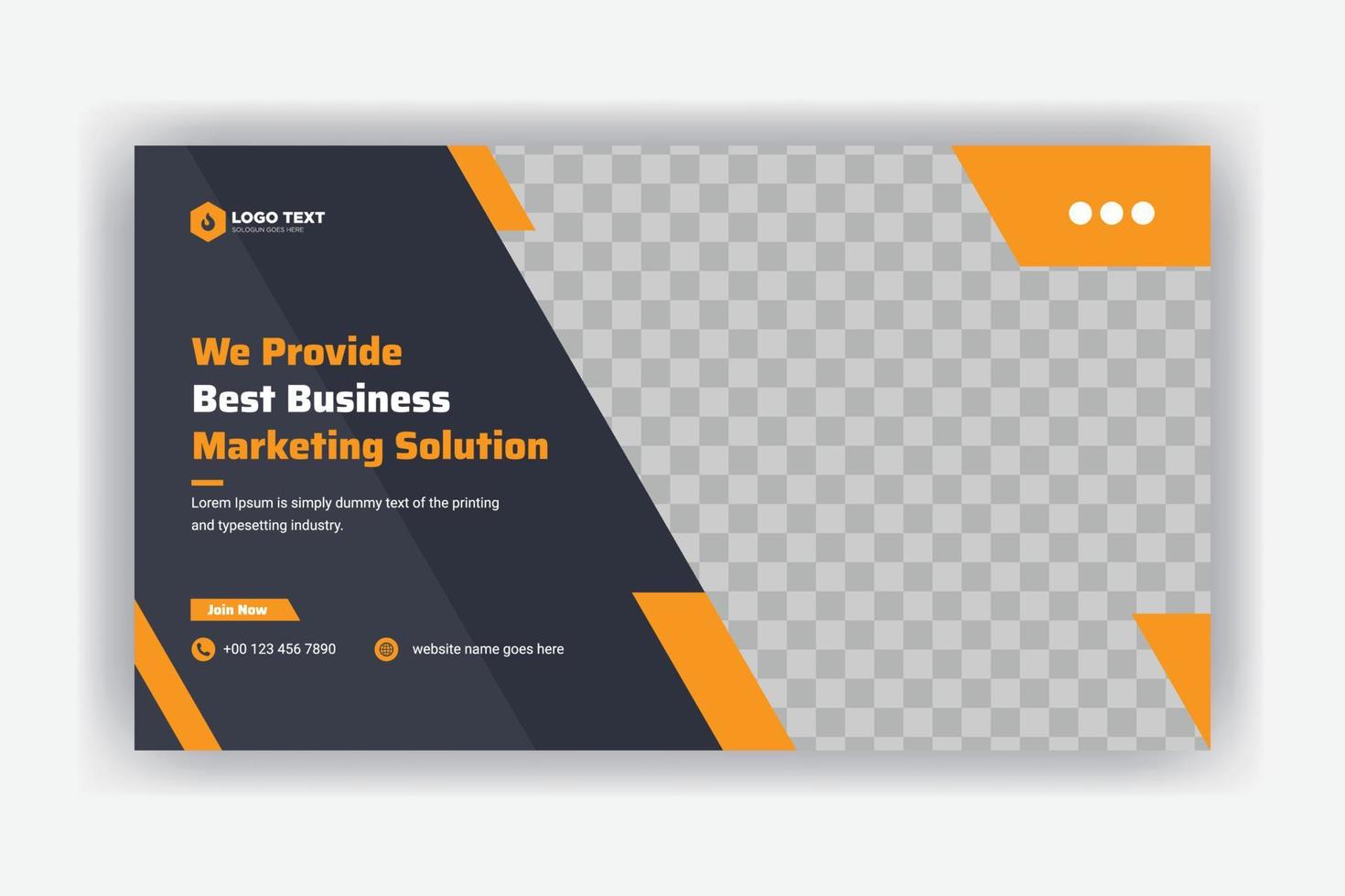 Creative corporate social media cover, web banner, and video thumbnail template vector