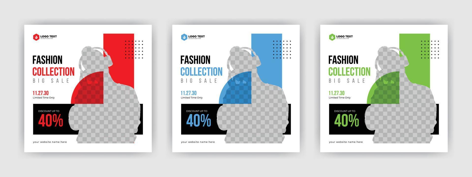 Fashion sale social media cover banner post template design vector