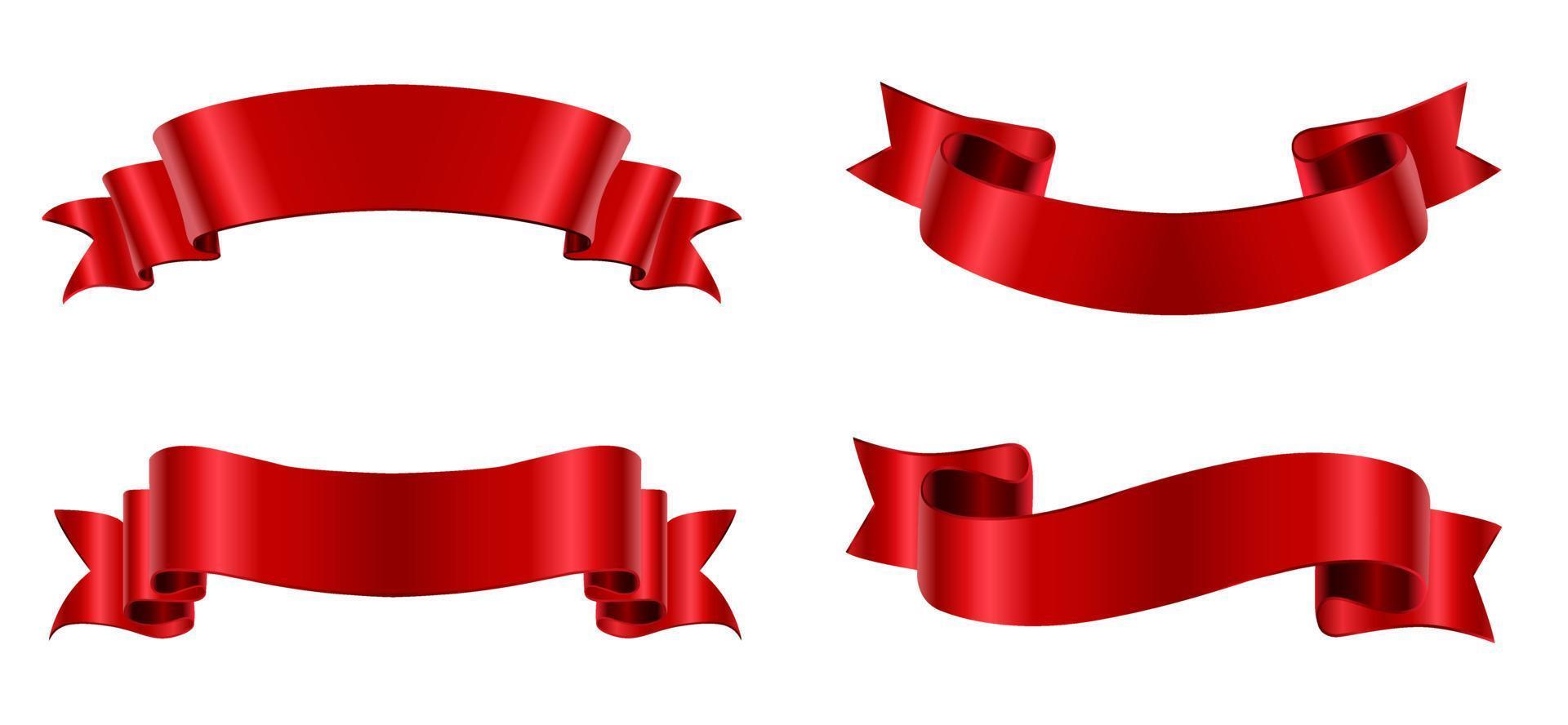 Realistic red ribbon banners 5375343 Vector Art at Vecteezy