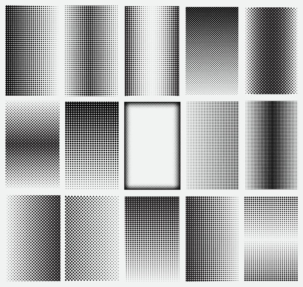 conjunto de fondo de textura de puntos de semitono vector