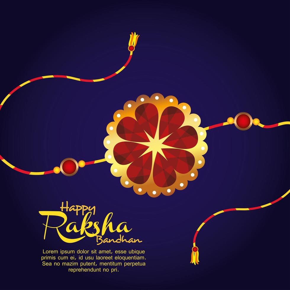 greeting card with decorative rakhi for raksha bandhan, indian festival for brother and sister bonding celebration, the binding relationship vector
