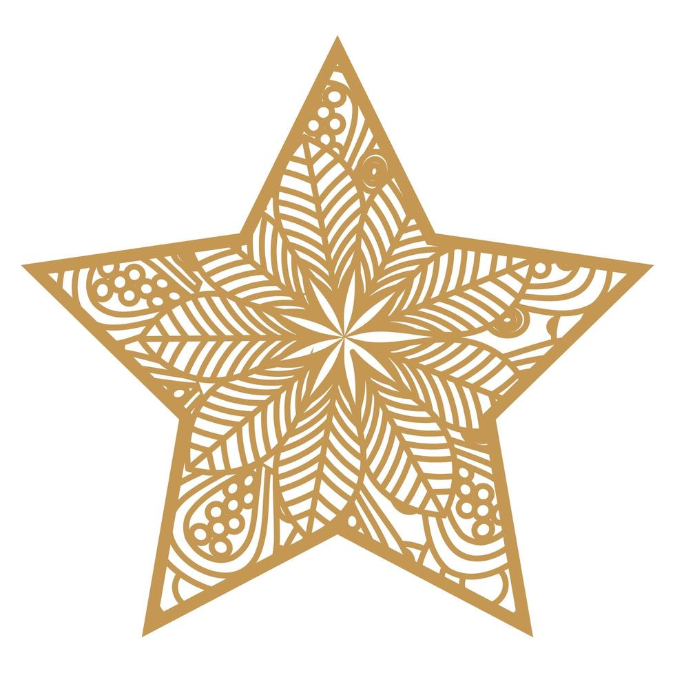 golden star, magical shiny on white basckground vector