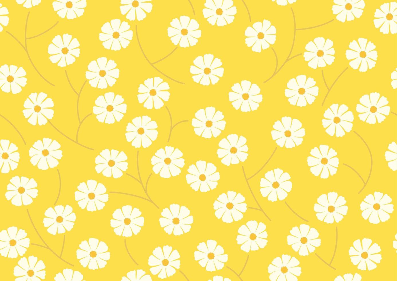 Seamless Vector Background With Floral Pattern. Horizontally And Vertically Repeatable.