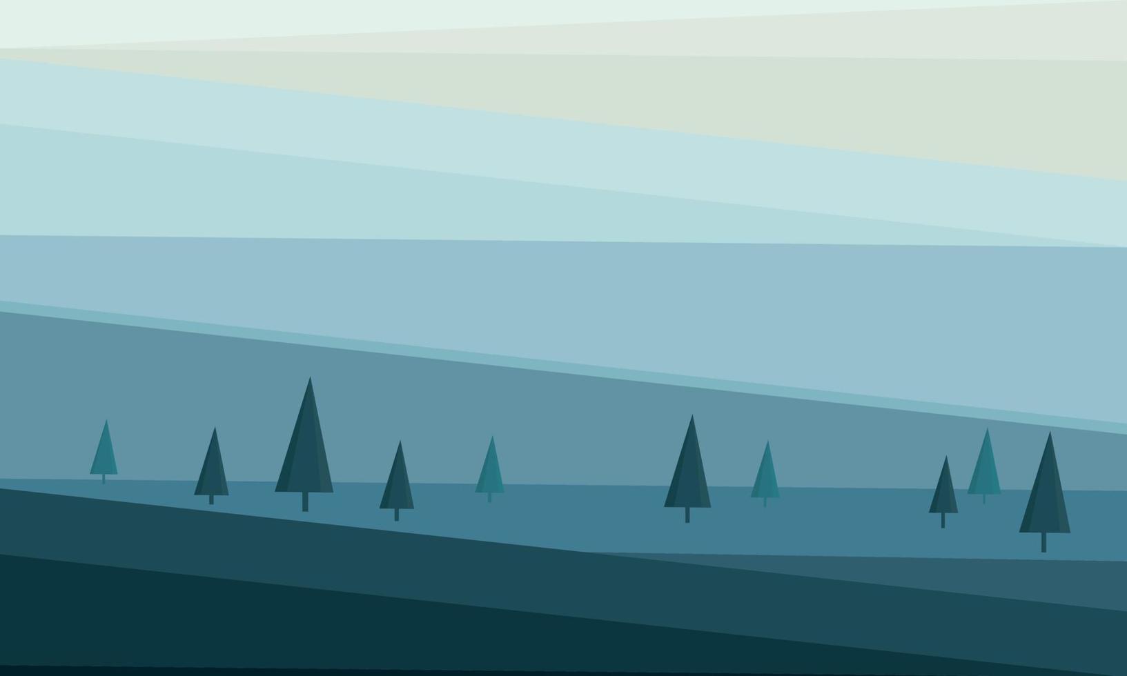 hermoso paisaje de bosque abstracto. fondo de paisaje horizontal en estilo minimalista. ilustración vectorial vector