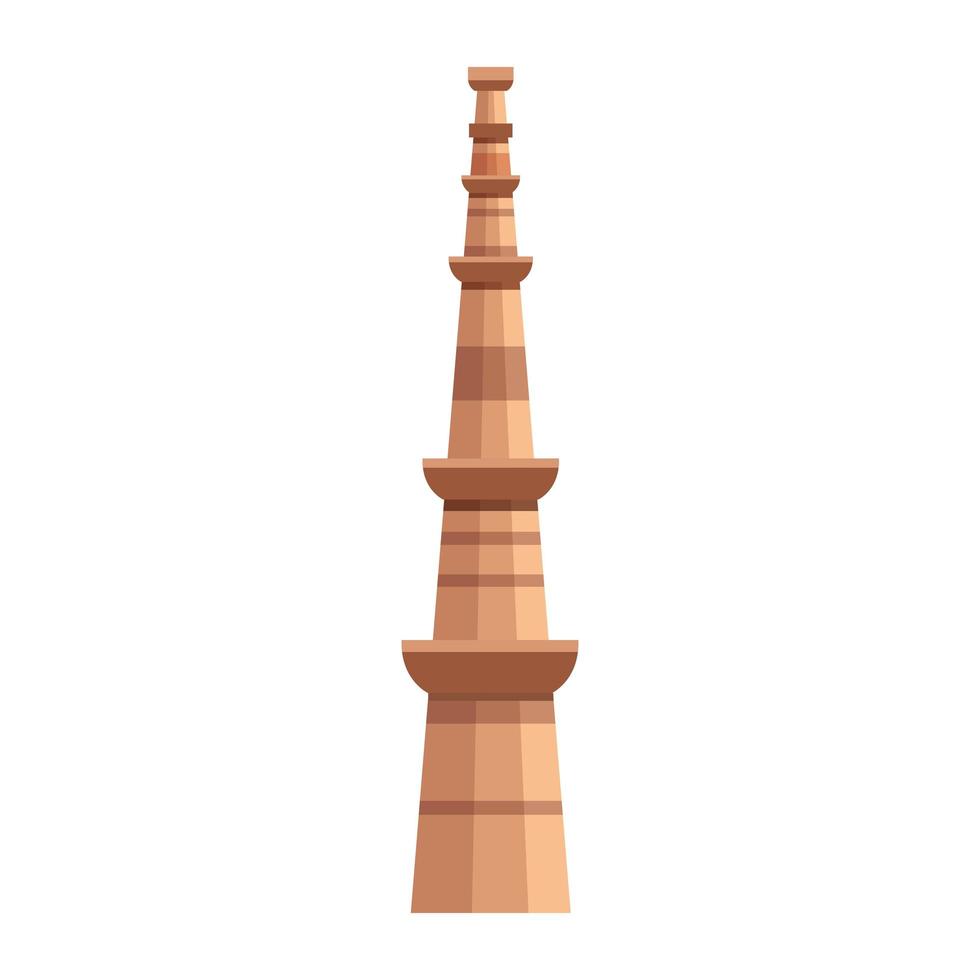 el qutub minar famoso monumento de la india vector