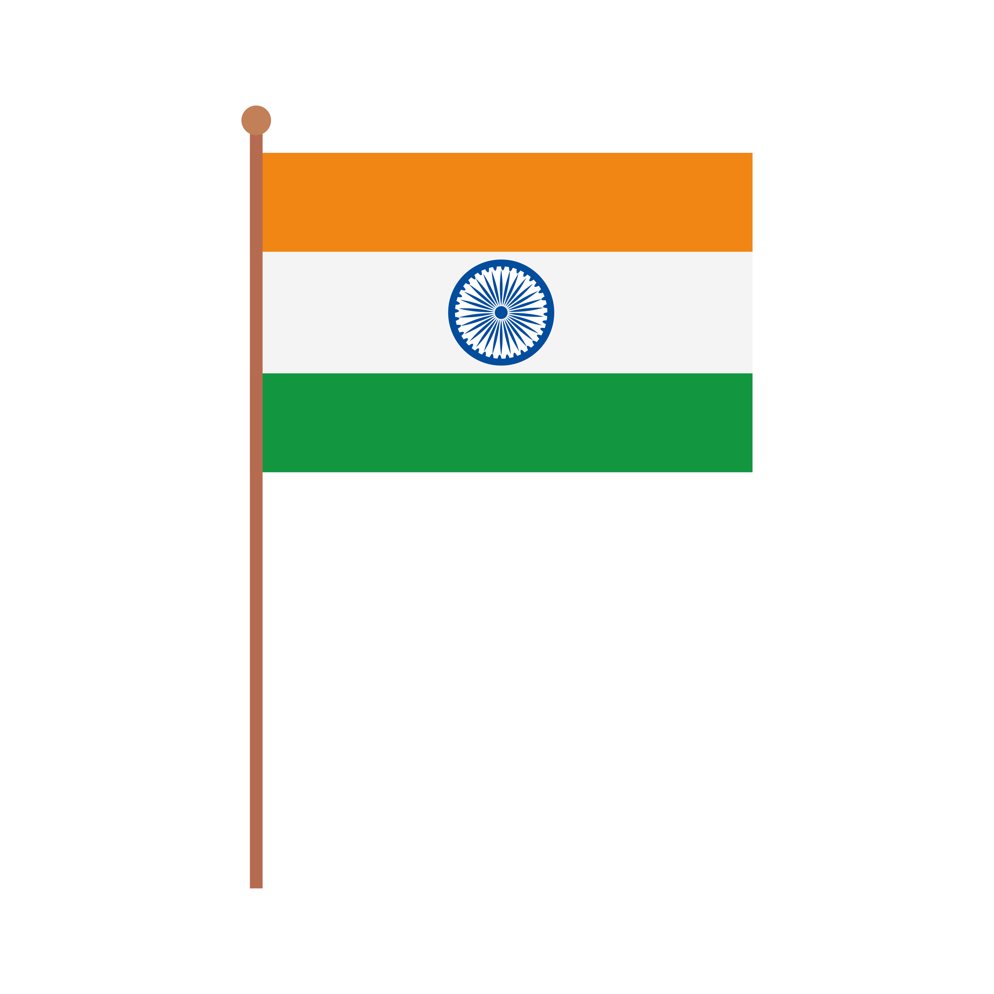 india flag, the national flag of india on a pole, on white background  5375567 Vector Art at Vecteezy