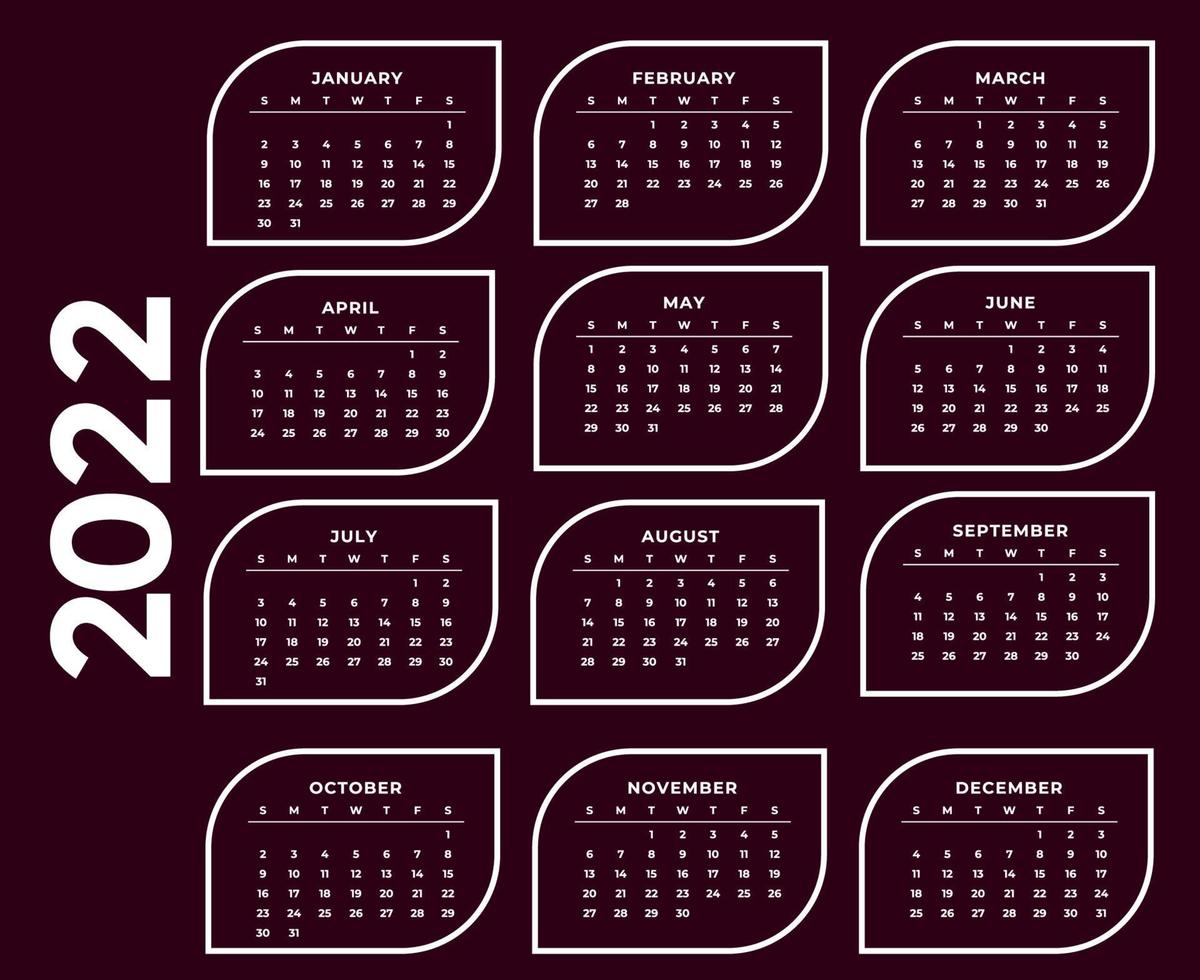 Calendar 2022 Happy New Year Abstract Design Vector Illustration