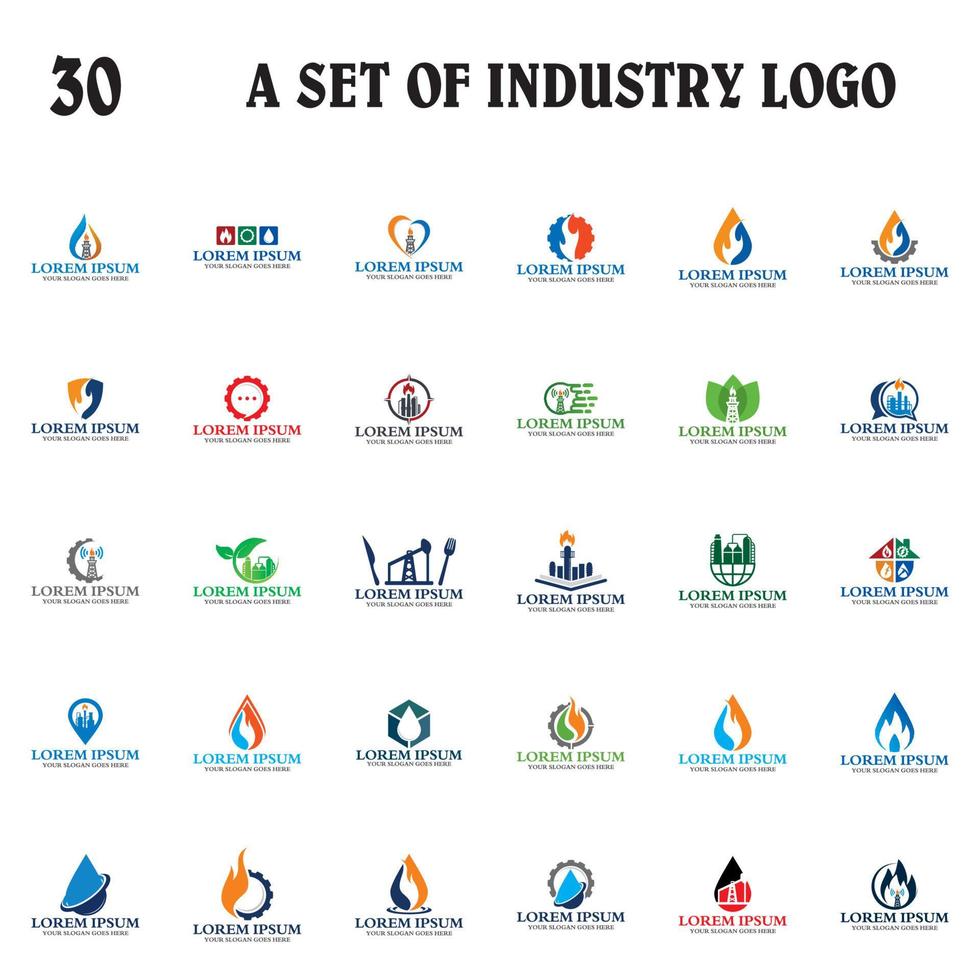 a set of oil industry logo , a set of industrial logo vector