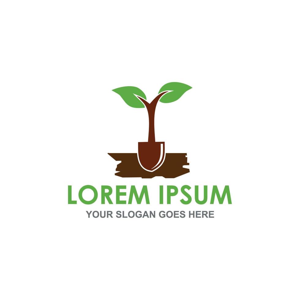 shovel tree logo vector image