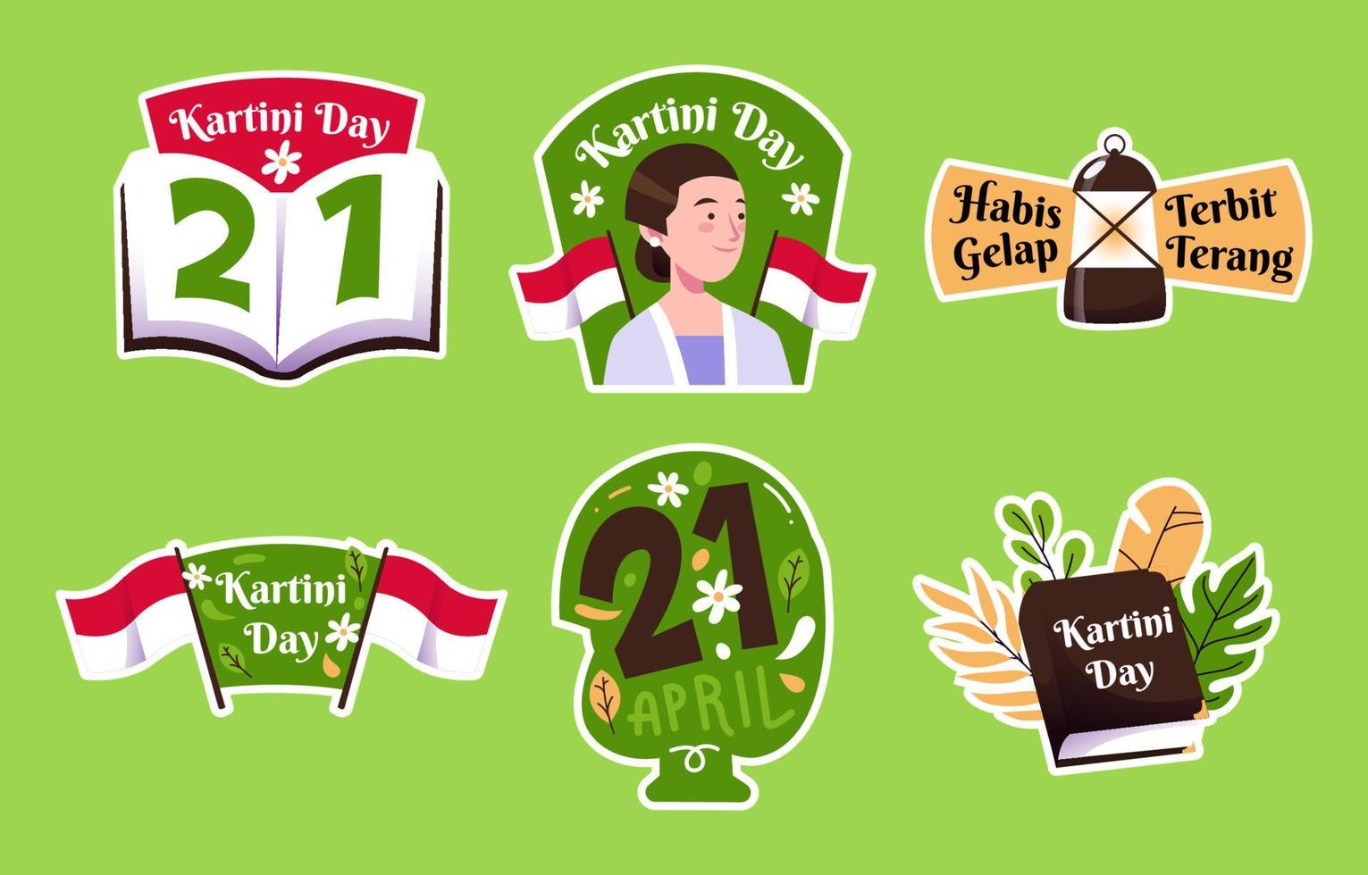 Kartini Sticker Pack vector