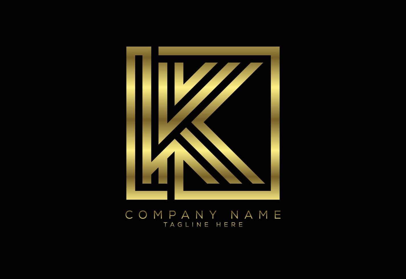 Luxury golden color line letter K, Graphic Alphabet Symbol ...