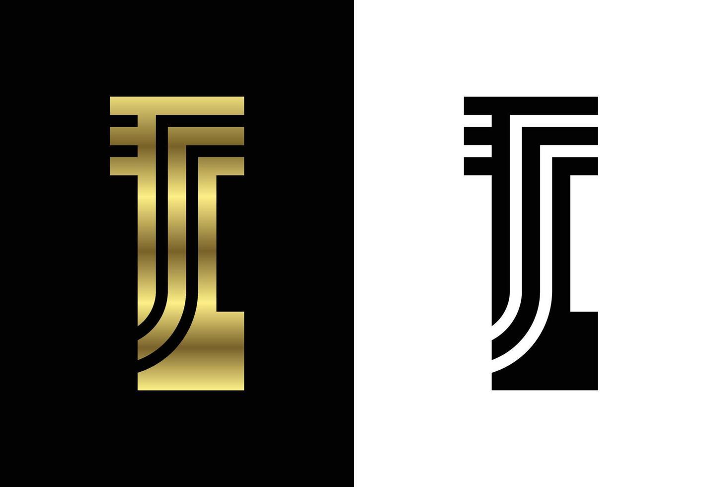 Luxury custom line letter I, Graphic Alphabet Symbol for Corporate Business Identity vector