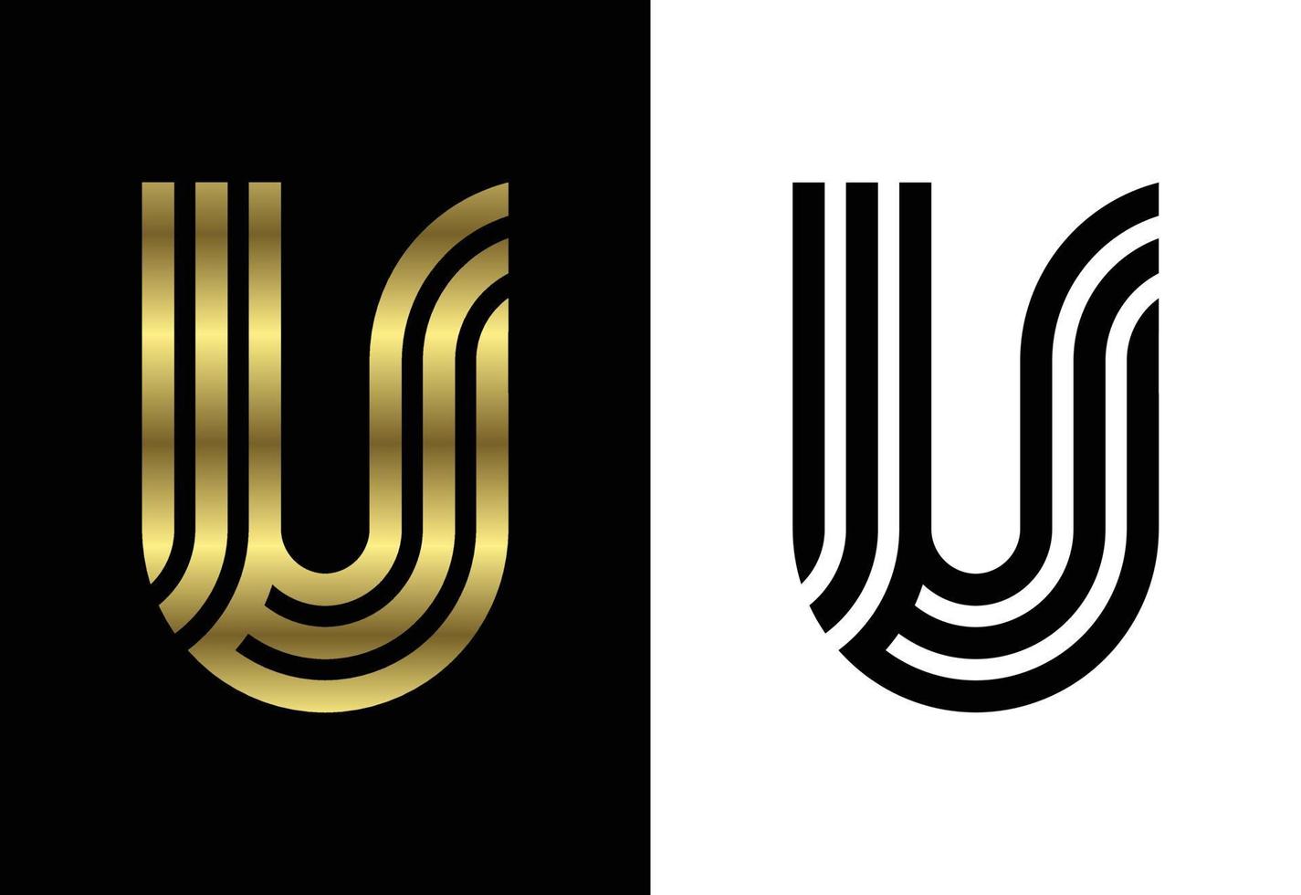 letra u de línea personalizada de lujo, símbolo del alfabeto gráfico para la identidad empresarial corporativa vector