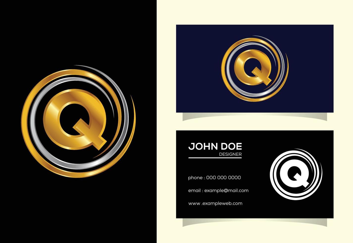 Initial Q monogram alphabet in the spiral. Swirl spiral infinity logo design. Font emblem vector