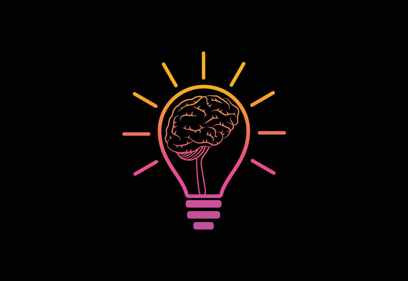 Modern and simple logo design for a brain, Brain logo icon sign symbol. vector