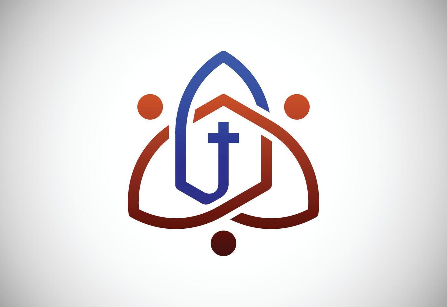 Church logo. Christian sign symbols. The Cross of Jesus vector
