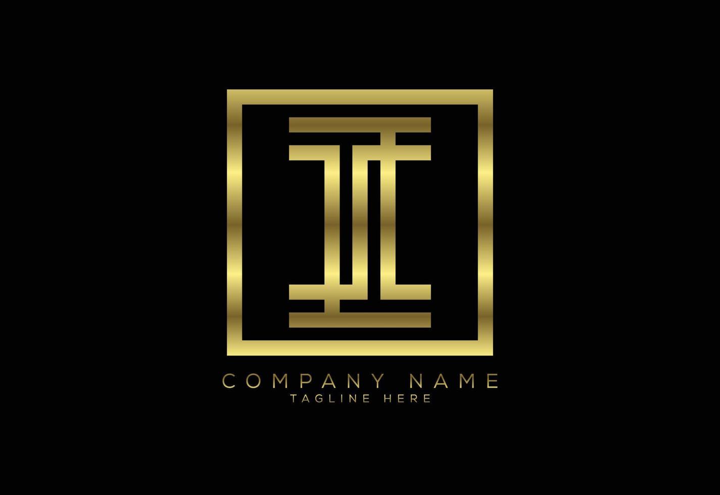 Luxury golden color line letter I, Graphic Alphabet Symbol for Corporate Business Identity vector